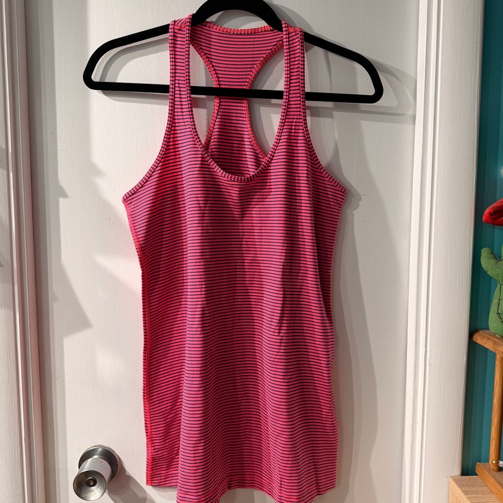 Pink Striped Racerback Lululemon Tank Top